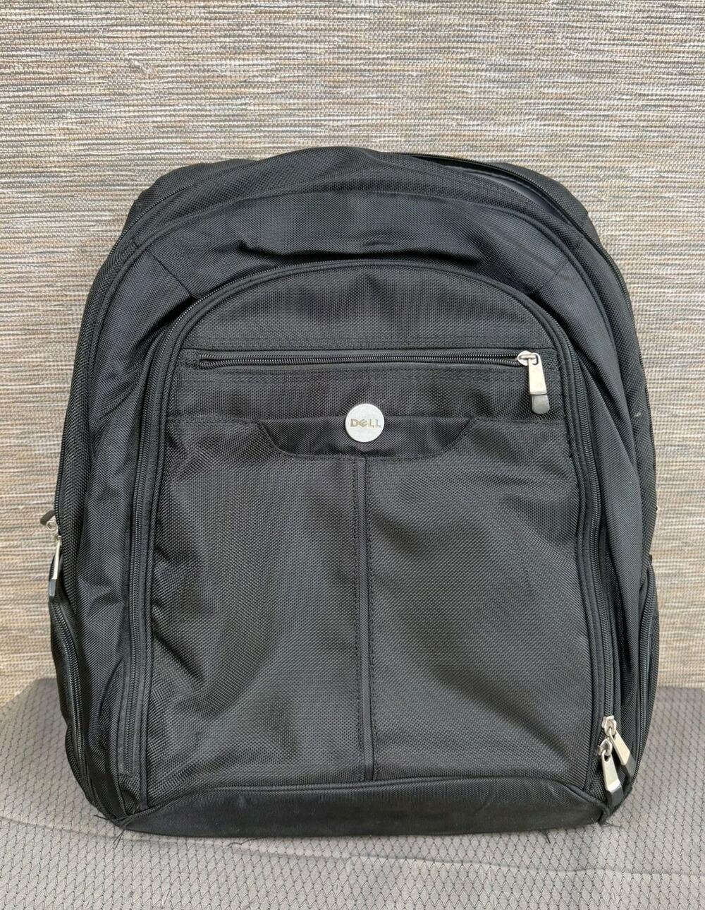 Dell Black 16" Laptop Backpack Soft Case Nylon Adjustable Straps Men Travel